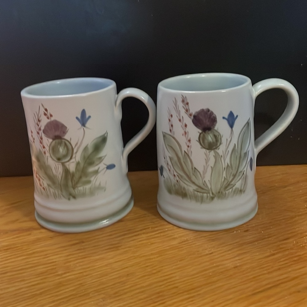 Vintage Buchan Pottery Thistle Mugs